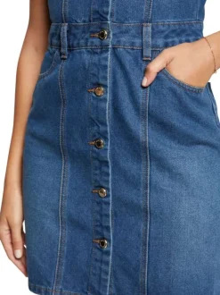 Robe courte stone unie cintrée avec un col à revers et à manches courtes