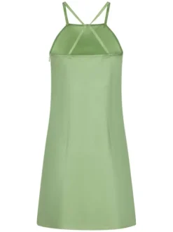 Robe courte tilleul uni à bretelles croisées dans le dos