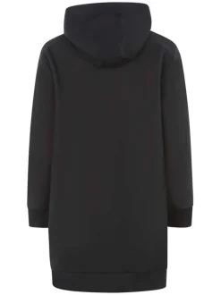 Robe courte Torano Castello Dress Hoody en coton mélangé noire unie coupe droite avec un col à capuche et une étiquette sur la p