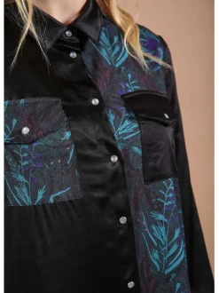 Robe femme droit bi motif noir