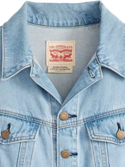 Robe longue en coton jean unie avec une coupe droite et un col à revers