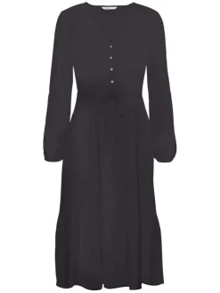 Robe longue grise pour femme avec imprimé floral coupe droite