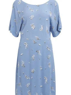 Robe manches courtes femme bleu