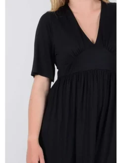 Robe manches courtes femme noir