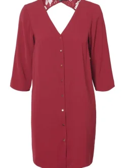 Robe manches longues femme rouge