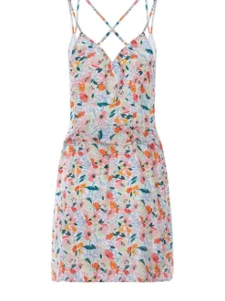 Robe multicolore pour femme avec imprimé floral coupe droite