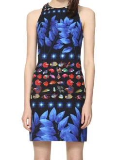 Robe sans manche femme bleu