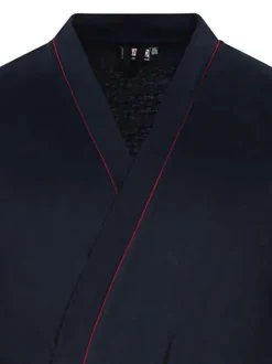 Robes de chambre marine unie avec une ceinture à nouer à la taille
