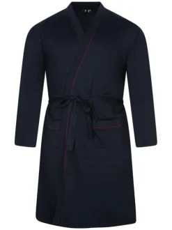 Robes de chambre marine unie avec une ceinture à nouer à la taille