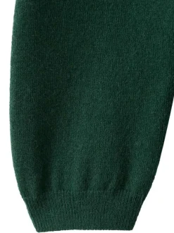Robe verte coupe ample pourvue d'un col rond et de manches longues