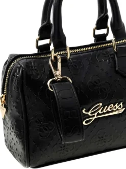 Sac à bandoulière amovible noir pourvu du logo de la marque à l'avant