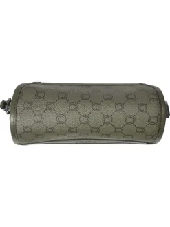 Sac à bandoulière kaki pourvu d'un motif monogramme contrasté