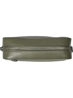Sac à bandoulière kaki pourvu d'un motif monogramme contrasté