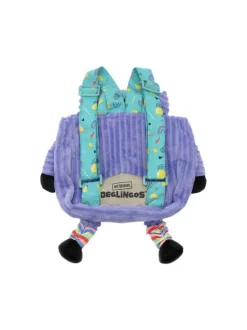 Sac à dos Kiprokos violet en velours côtelé avec bretelles réglables