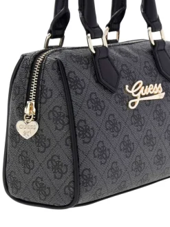 Sac à main anthracite pourvu d'une bandoulière amovible et réglable