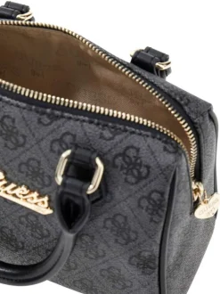 Sac à main anthracite pourvu d'une bandoulière amovible et réglable