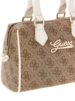 Sac à main beige pourvu d'une bandoulière amovible et réglable