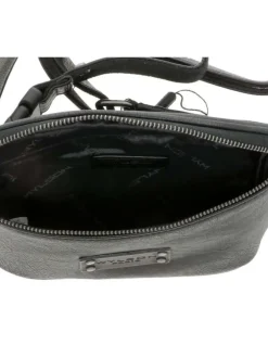 Sac banane en cuir noir à ceinture ajusatble et compartiment zippé