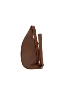 Sac banane marron uni à bandoulière ajustable et fermeture zippée