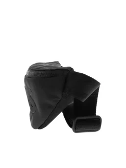 Sac banane noir uni avec une fermeture zippée et nom iconique