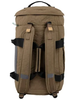 Sac weekender noir et marron uni avec des poches zippées et des anses