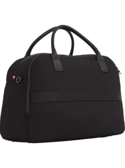 Sac weekender noir uni avec anses et bandoulière amovible et zippé