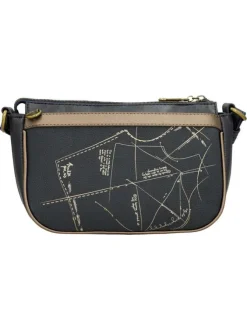 Sac anthracite et beige orné de motifs exclusifs avec fermeture zippée