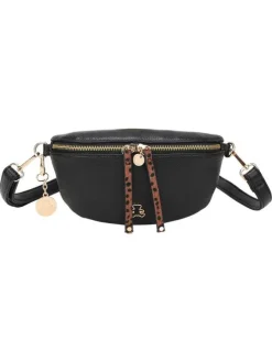 Sac banane noir effet grainé avec fermeture à glissière