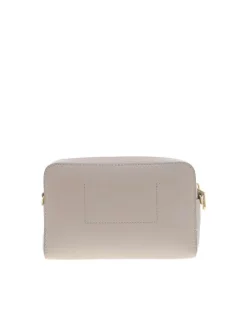 Sac bandouliere beige uni avec une fermeture zippée en doré