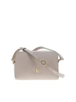 Sac bandouliere beige uni avec une fermeture zippée en doré