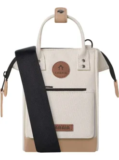 Sac à bandoulière amovible écru pourvu d'un revêtement texturé