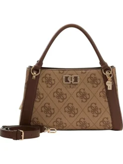 Sac à bandoulière amovible marron orné d'un motif monogramme