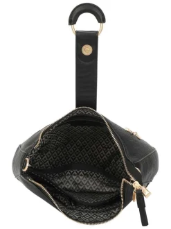 Sac à bandoulière amovible noir avec logo de la marque à l'avant
