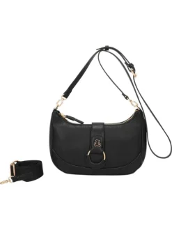 Sac à bandoulière amovible noir avec logo de la marque à l'avant