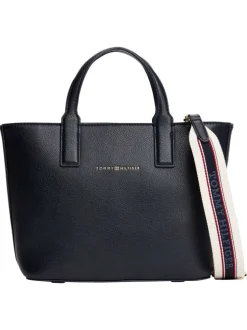 Sac à bandoulière bleu marine effet grain avec fermeture dorée