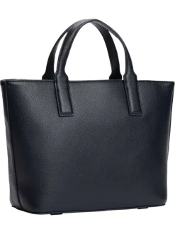 Sac à bandoulière bleu marine effet grain avec fermeture dorée