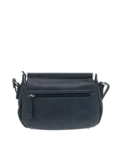 Sac à bandoulière bleu marine uni effet grainé avec bandoulière ajustable