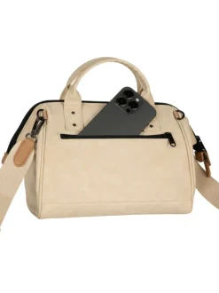 Sac à bandoulière Crossbody Medium Andenne beige uni en simili cuir