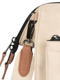 Sac à bandoulière Crossbody Medium Andenne beige uni en simili cuir