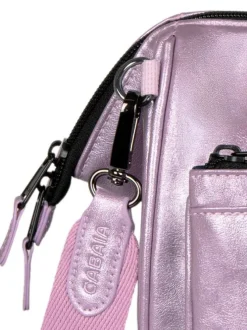 Sac à bandoulière Crossbody Medium Capri lilas brillant en simili cuir