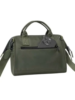 Sac à bandoulière Crossbody Medium Hobart vert kaki uni avec des logos marron