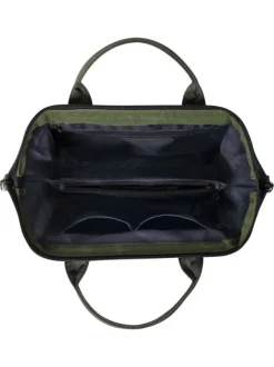Sac à bandoulière Crossbody Medium Hobart vert kaki uni avec des logos marron