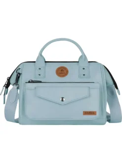 Sac à bandoulière Crossbody Medium Lecce bleu gris avec des logos marron