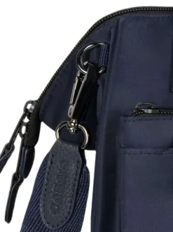Sac à bandoulière Crossbody Medium Nara marine uni avec des logos marron