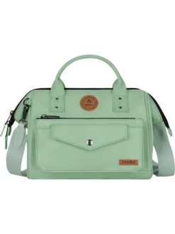Sac à bandoulière Crossbody Medium Tampa vert uni avec des logos marron