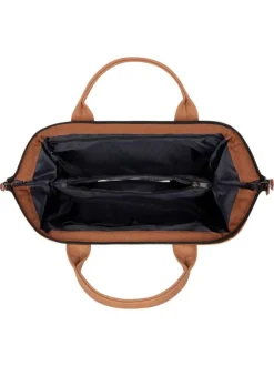 Sac à bandoulière Crossbody Small Moscow camel uni avec logo marron embossé