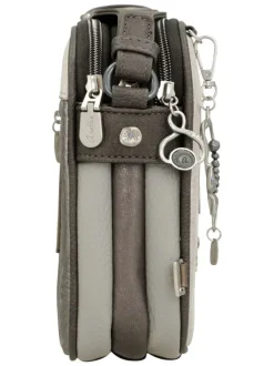 Sac à bandoulière écru imprimé avec des emplacements intérieurs zippés