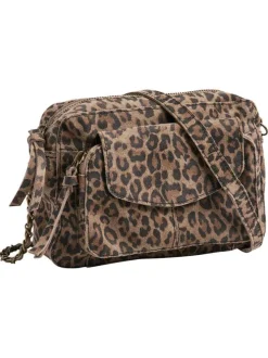 Sac à bandoulière en cuir de vache orné d'un motif animalier
