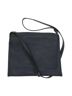 Sac à bandoulière marine unie pour femme et à fermeture à rabat