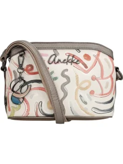 Sac à bandoulière multicolore à motifs avec une poche extérieure zippée